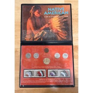 Native American Coin & Stamp Collection Indian Head Buffalo Nickel Sacagawea Set